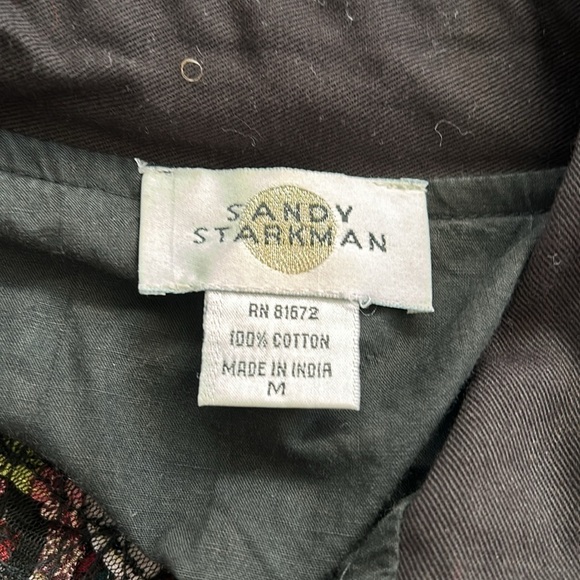 Vintage Sandy Starkman Colorful Textured Cotton Open Front Jacket - Medium - Picture 9 of 10